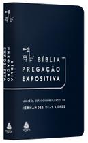 Livro - Bíblia Pregação Expositiva | RA | PU luxo azul escuro