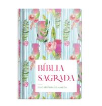 Livro - Bíblia RC gigante - Capa semi luxo flor listrada