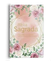 Livro - Bíblia RC grande - Dicionário e concordância rosas blush Livro - Bíblia RC grande - Dicionário e concordância rosas blush