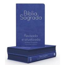 Livro - Bíblia revisada e atualizada gigante - Semi luxo azul