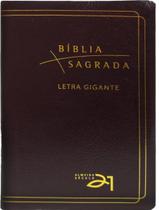 Livro - Biblia Sagrada A21 Letra Gigante Luxo - Couro Bonded Bordo