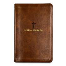 Livro - Bíblia Sagrada ACF, Letra Grande, Capa luxo marrom, Leitura Perfeita