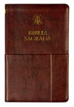 Livro - Bíblia Sagrada ACF Slim, Capa luxo marrom com bolso
