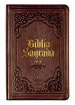 Livro - Bíblia Sagrada ACF Slim, Capa luxo marrom, Leitura Perfeita
