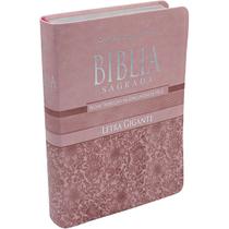 Livro - Bíblia Sagrada Letra Gigante com índice - Capa couro sintético Rosa | Letra Gigante SBB