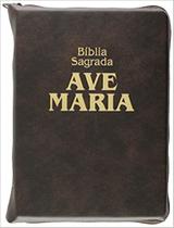 Livro - Bíblia Zíper Média Marrom