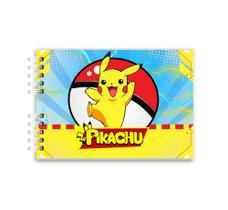 Livro Bloco Colorir Pikachu Pokemon Holográfica capa dura 50 Desenhos Coloring Book