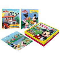 Livro - Box livros e quebra-cabeça - Mickey