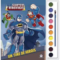 Livro Brincando com Aquarela DC Super Friends - Um Time de Heróis Ciranda Cultural - Igreja Cristã Amigo Evangélico