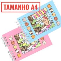 Livro Caderno Colorir GRANDE capa dura A4 CANETINHAS