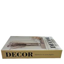 Livro caixa de papelão decorativo estampa 'Decor'