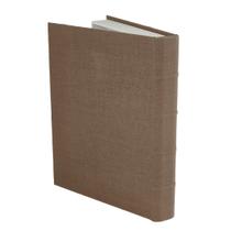 Livro Caixa Em Mdf Com Revestimento Em Linho Marron Grande