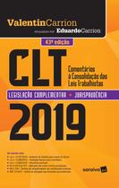 Livro - CLT : Comentários à consolidação das leis de trabalho - 43ª edição de 2019