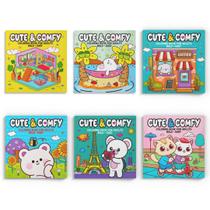 Livro - Coleção Cute & Comfy Extra - Kit com 6 Livros de Colorir Adulto