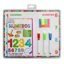 Livro Colecao Escolinha Animada Numeros Letras Cursinas Com Quadro / Lousa Branca+3 Caneta+100