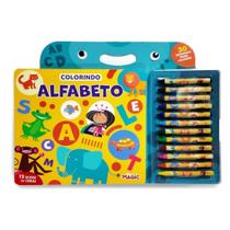 Livro Colorindo 30 desenhos para colorir C/12 Giz De Cera Livro Colorindo 30 desenhos para colorir C/12 Giz De Cera