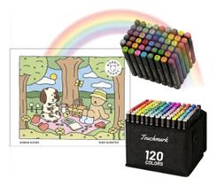 Livro Colorir Bobbie Goods + Canetinha Touch 120 Cores Caderno Pintura Bob Guds