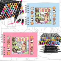 Livro Colorir Bobbie Goods Original + Kit Canetas Desenho Imaginação Didatico Caderno Presente - BOBIE GOODS ORIGINAL