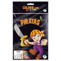 Livro - Colorir com Giz de Cera: Piratas