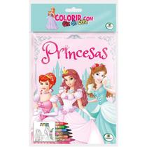 Livro - Colorir com Giz de Cera: Princesas