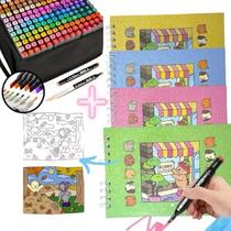 Livro Colorir Infantil Bobbie Goods Capa Dura Canetinhas Diversas Cores Pintar Diversão