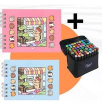 Livro Colorir Infantil Bobbie Goods Capa Dura Canetinhas Touch Originais Coloridas Pintar Diversão