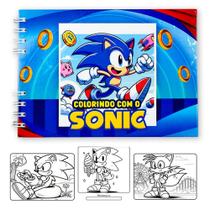 Livro Colorir Sonic Infantil 50 Folhas Desenhos Pintar Capa Dura Livro Colorir Sonic Infantil 50 Folhas Desenhos Pintar Capa Dura