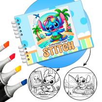 Livro Colorir Stitch Infantil 50 Folhas Desenhos Pintar Capa Dura Cor Azul Livro Colorir Stitch Infantil 50 Folhas Desenhos Pintar Capa Dura Cor Azul
