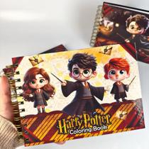 Livro Colorir Stitch Labubu Harry Potter 50 Folhas Capa Dura A5