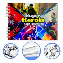 Livro Colorir Super Heróis Infantil 50 Folhas Desenhos Pintar Capa Dura Livro Colorir Super Heróis Infantil 50 Folhas Desenhos Pintar Capa Dura