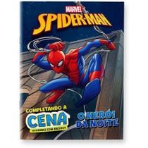 Livro com Adesivos Completando a Cena Spiderman