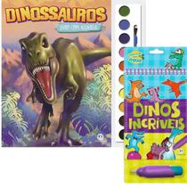 Livro Com Aquarela Dinossauros + Livro Com Aquarela - Dinossauros Ciranda Cultural