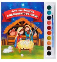 Livro com aquarela - o nascimento de jesus