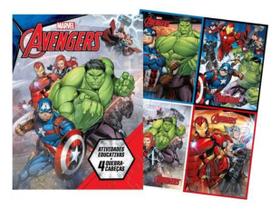 Livro com quebra-cabeça aprender brincando marvel vingadores