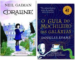 Livro Coraline + O Guia do Mochileiro das Galáxias - Ilustrado