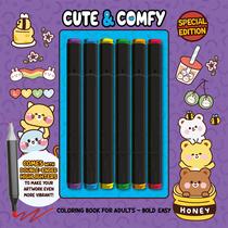 Livro - Cute & Comfy Coloring Book for Adults - Bold Easy - Special Edition - Livro de Colorir Adulto Livro - Cute & Comfy Coloring Book for Adults - Bold Easy - Special Edition - Livro de Colorir Adulto