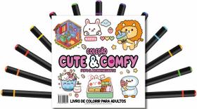 Livro - Cute & Comfy Coloring Book for Adults - Fofo e Aconchegante - Livro de Colorir Adulto