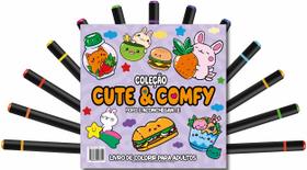 Livro - Cute & Comfy Coloring Book for Adults - Fofo e Aconchegante - Livro de Colorir Adulto