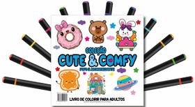 Livro - Cute & Comfy Coloring Book for Adults - Fofo e Aconchegante - Livro de Colorir Adulto