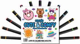 Livro - Cute & Comfy Coloring Book for Adults - Fofo e Aconchegante - Livro de Colorir Adulto