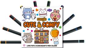 Livro - Cute & Comfy Coloring Book for Adults - Fofo e Aconchegante - Livro de Colorir Adulto