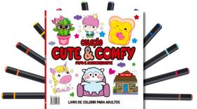 Livro - Cute & Comfy Coloring Book for Adults - Fofo e Aconchegante - Livro de Colorir Adulto
