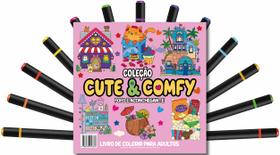 Livro - Cute & Comfy Coloring Book for Adults - Fofo e Aconchegante - Livro de Colorir Adulto