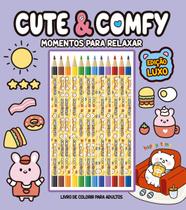 Livro - Cute & Comfy Momentos para Relaxar - Edição de Luxo - 12 Lápis de Cor