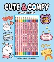Livro - Cute & Comfy Sem Estresse - Edição de Luxo - 12 Lápis de Cor