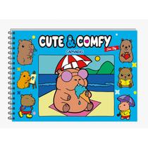 Livro - Cute & Comfy Série BIG - Capivaras - Livro de Colorir Adulto - Capa Dura Holográfica