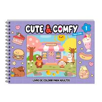 Livro - Cute & Comfy Super Extra Edição 01 - Livro de Colorir Adulto - Capa Dura Holográfica
