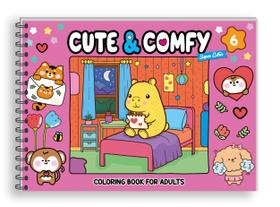 Livro - Cute & Comfy Super Extra - Livro de Colorir Adulto - Capa Dura Holográfica