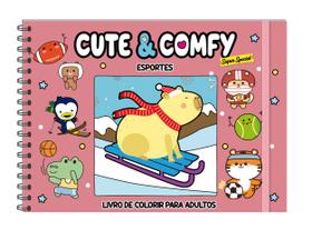Livro - Cute & Comfy Super Special - Livro de Colorir Adulto - Esportes ao Ar Livre - Capa Holográfica