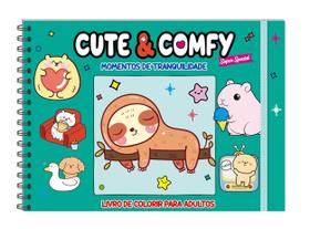 Livro - Cute & Comfy Super Special - Livro de Colorir Adulto - Momentos de Tranquilidade - Capa Holográfica
